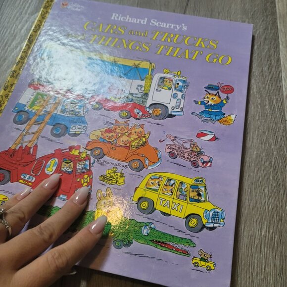 vintage Richard Scarrys Cars and Trucks and Things That Go Book golden book - Picture 3 of 14